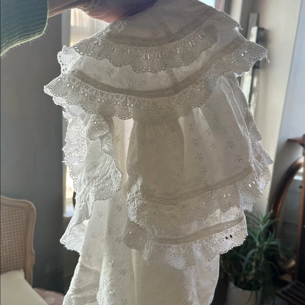 Vintage Ivory Ruffled Blouse - Picture 8 of 9
